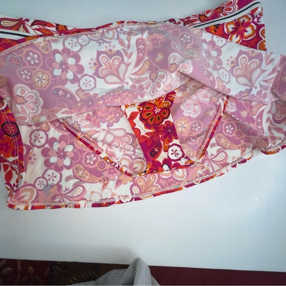 Jag Retro Floral Swim Skirt Attached Bottoms Orange Pink - Picture 8 of 15